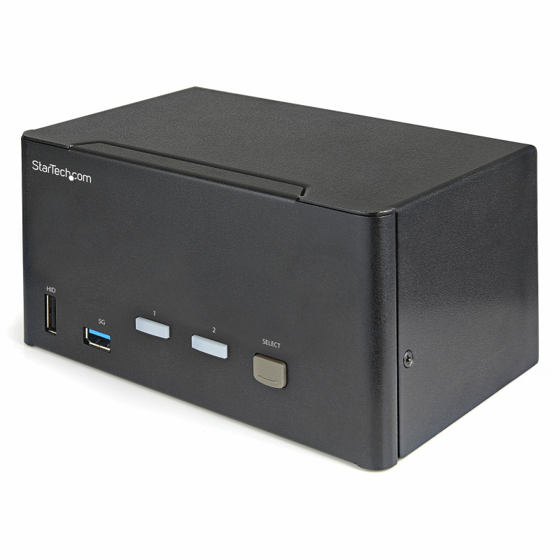StarTech.com Commutateur KVM DisplayPort 2 Ports pour 3 Moniteurs - 4K 60Hz UHD HDR - KVM de Bureau DP 1.2 avec Hub USB 3.0 2