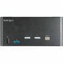 StarTech.com Commutateur KVM DisplayPort 2 Ports pour 3 Moniteurs - 4K 60Hz UHD HDR - KVM de Bureau DP 1.2 avec Hub USB 3.0 2