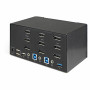 StarTech.com Commutateur KVM DisplayPort 2 Ports pour 3 Moniteurs - 4K 60Hz UHD HDR - KVM de Bureau DP 1.2 avec Hub USB 3.0 2