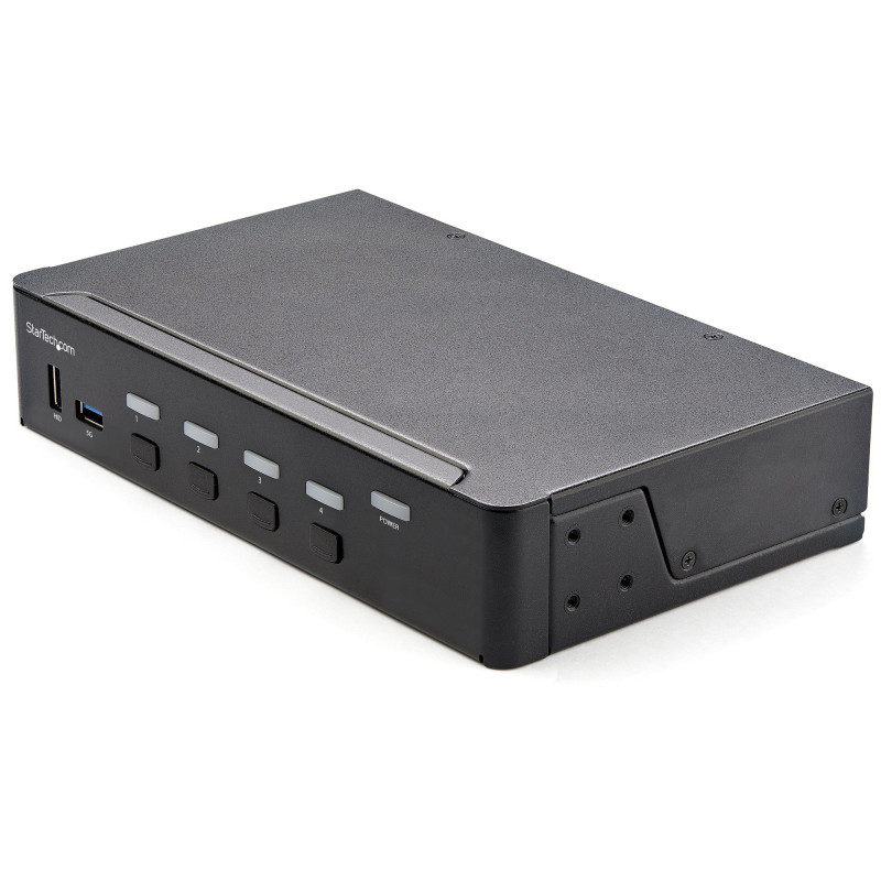 StarTech.com Commutateur KVM HDMI à 4 Ports - Moniteur Unique 4K 60Hz Ultra HDR - Commutateur KVM de Bureau HDMI 2.0 avec Hub