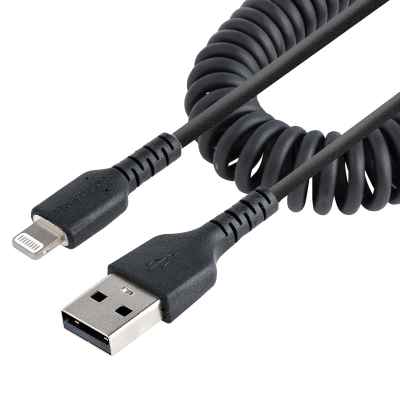 StarTech.com Câble USB vers Lightning de 1m - Certifié Mfi - Adaptateur USB Lightning Noir, Gaine durable en TPE - Cordon