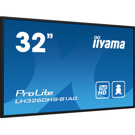 iiyama LH3260HS-B1AG Écran d'affichage dynamique Carte A numérique 80 cm (31.5") LED Wifi 500 cd/m² Full HD Noir Intégré dans