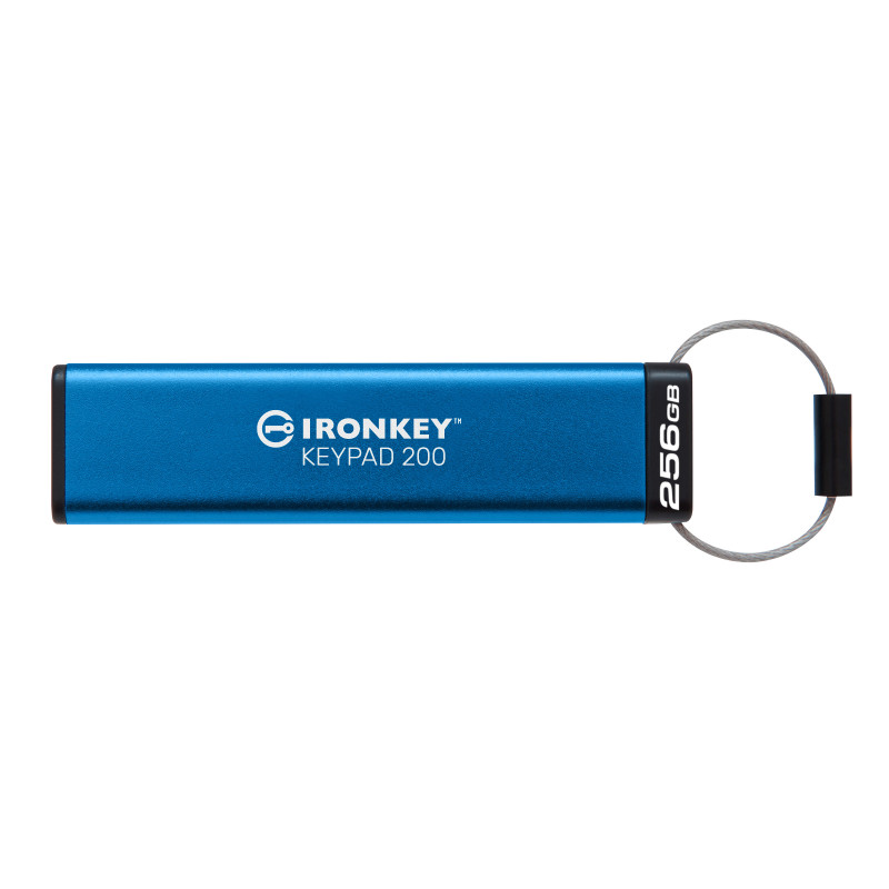 Kingston Technology IronKey Keypad 200 USB flash drive 256 GB USB Type-A 3.2 Gen 1 (3.1 Gen 1) Blue