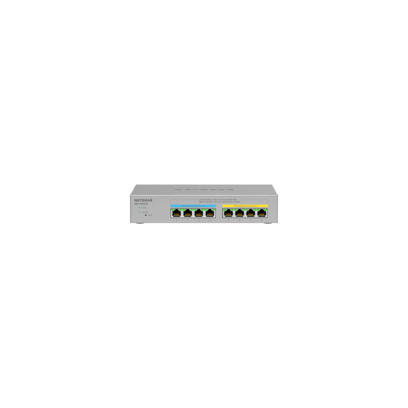 NETGEAR MS108TUP Unmanaged L2 2.5G Ethernet (100/1000/2500) Power over Ethernet (PoE) Gray