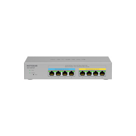 NETGEAR MS108TUP Unmanaged L2 2.5G Ethernet (100/1000/2500) Power over Ethernet (PoE) Gray