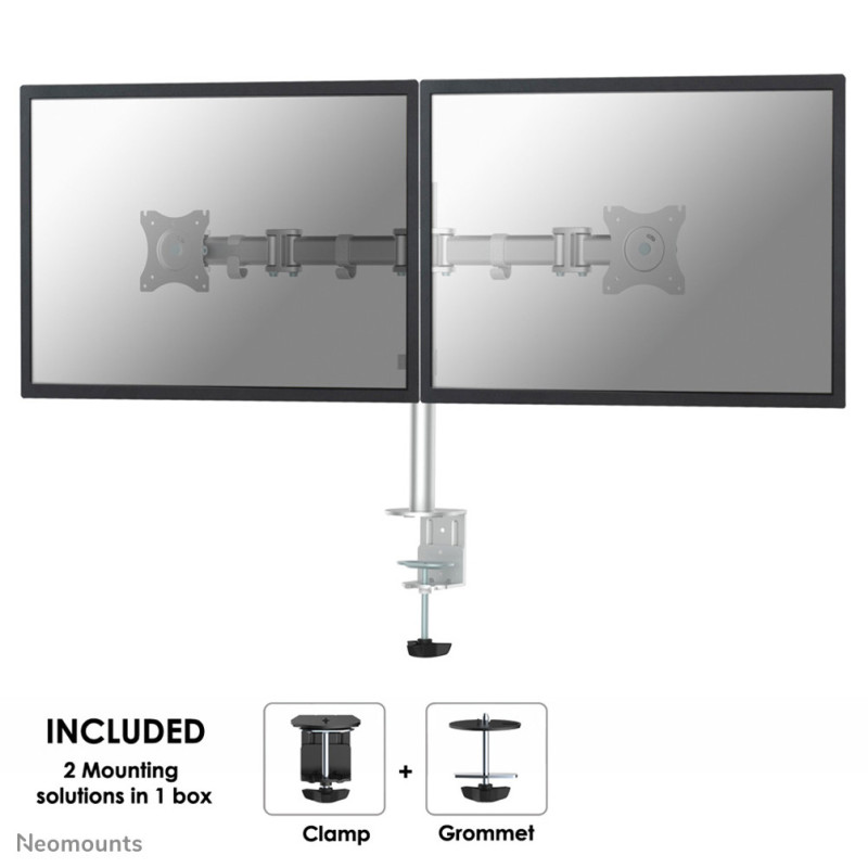 Neomounts NM-D135DSILVER monitor mount / stand 27" Desk Silver