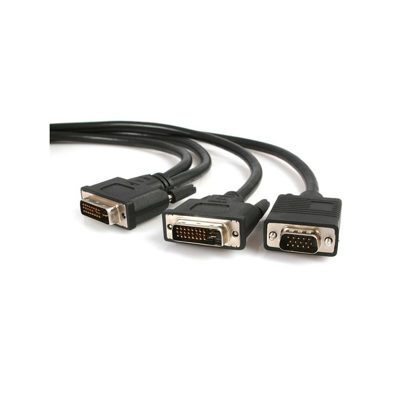 StarTech.com DVIVGAYMM6 video cable adapter 70.9" (1.8 m) DVI-I DVI-D + VGA (D-Sub) Black
