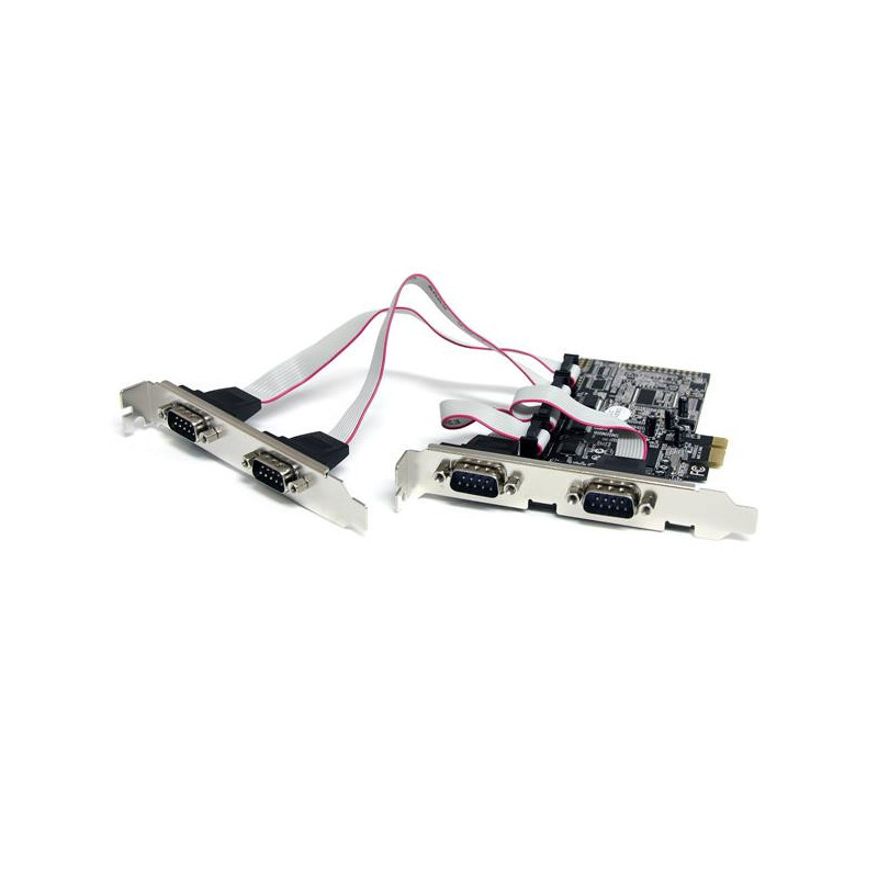 StarTech.com Carte PCI Express avec 4 Ports DB-9 RS232 - Adaptateur PCIe Série - UART 16550