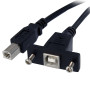 StarTech.com USBPNLBFBM1 USB cable USB 2.0 11.8" (0.3 m) USB B Black