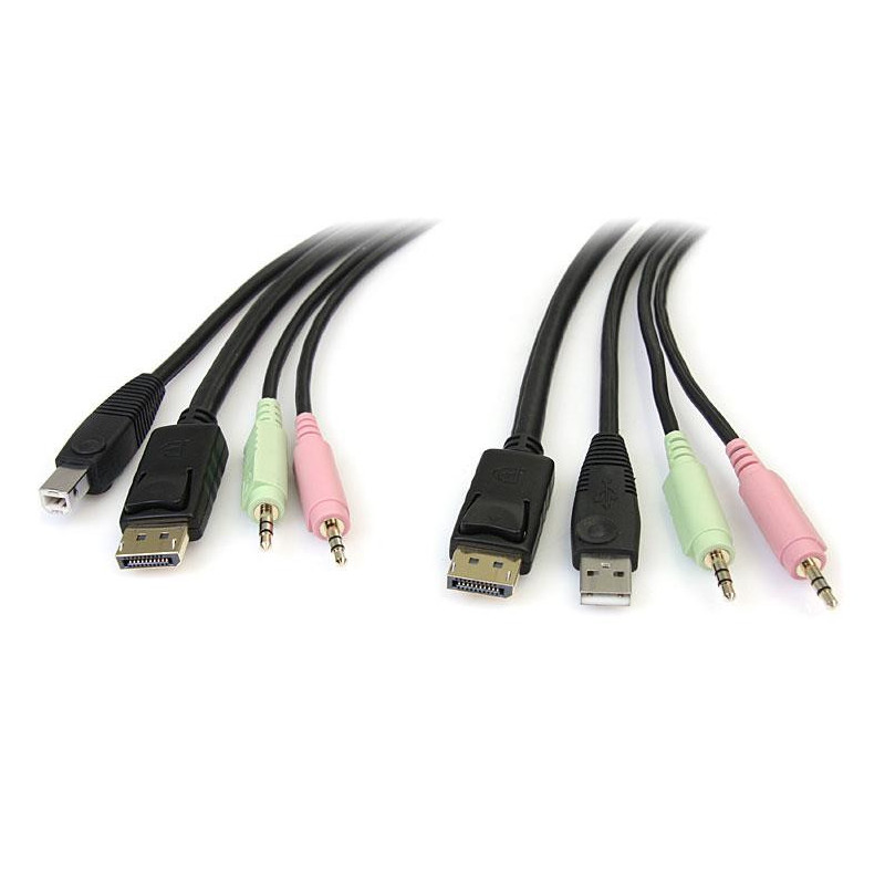 StarTech.com DP4N1USB6 KVM cable Black 72" (1.83 m)