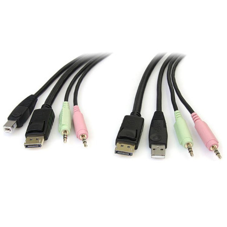 StarTech.com DP4N1USB6 KVM cable Black 72" (1.83 m)