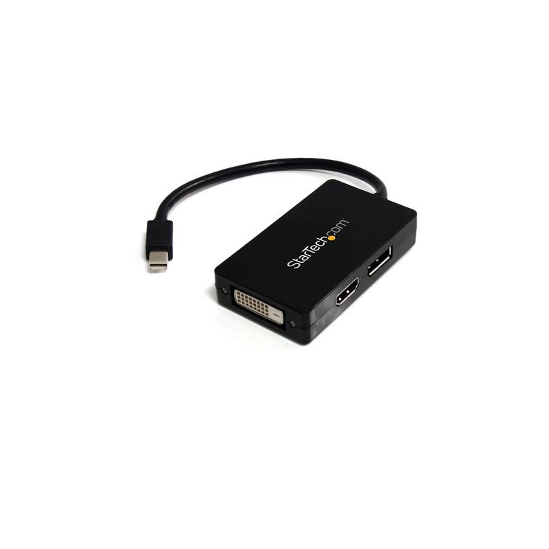 StarTech.com Adaptateur de voyage Mini DisplayPort vers DVI / DisplayPort / HDMI - Convertisseur vidéo 3-en-1