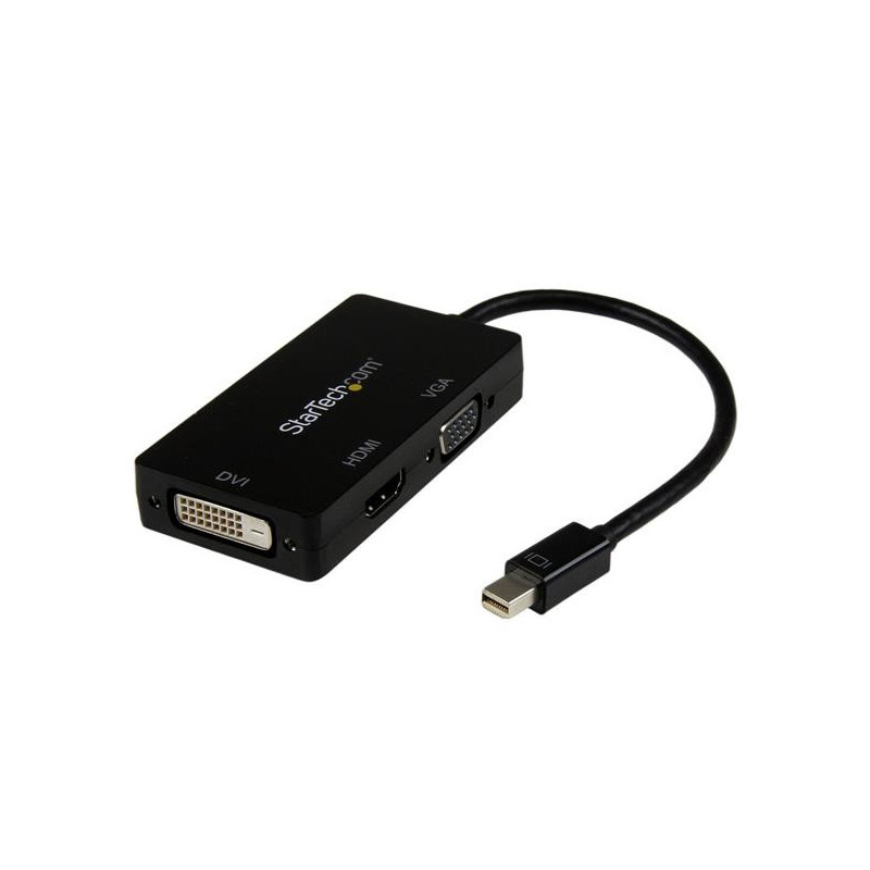 StarTech.com Adaptateur de voyage Mini DisplayPort vers VGA / DVI / HDMI - Convertisseur vidéo 3-en-1