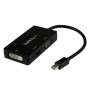 StarTech.com MDP2VGDVHD video cable adapter 5.91" (0.15 m) Mini DisplayPort DVI-D + VGA (D-Sub) + HDMI Black