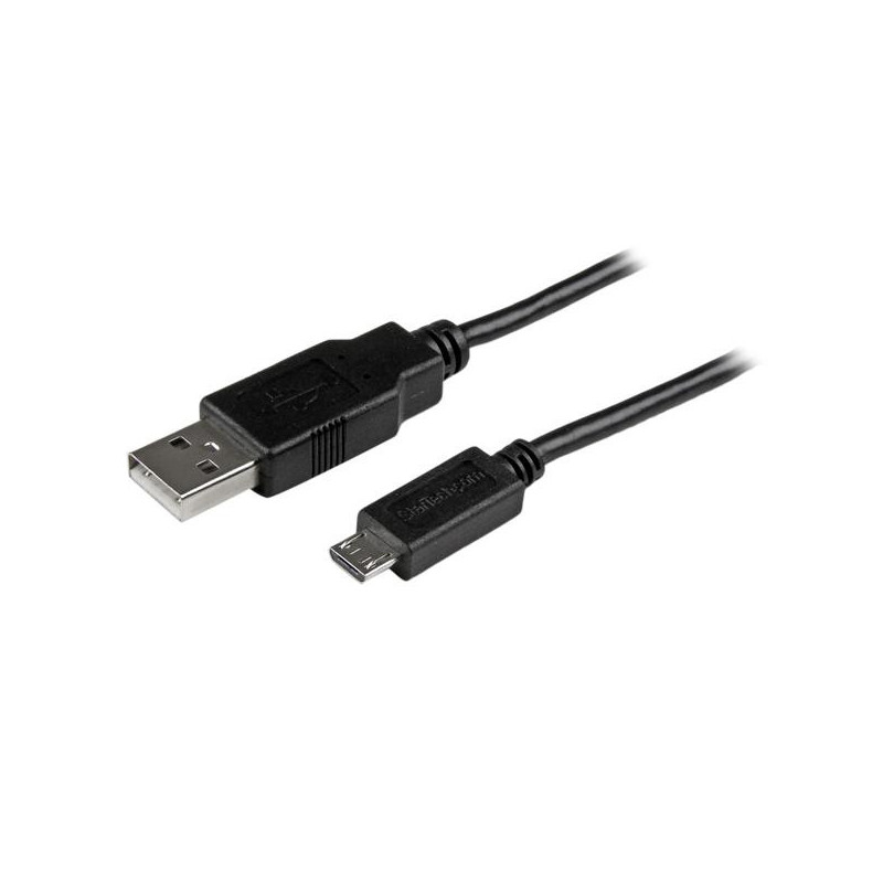 StarTech.com Câble de charge / synchronisation mobile USB A vers Micro B slim de 15 cm pour smartphone et tablette - M/M - Noir