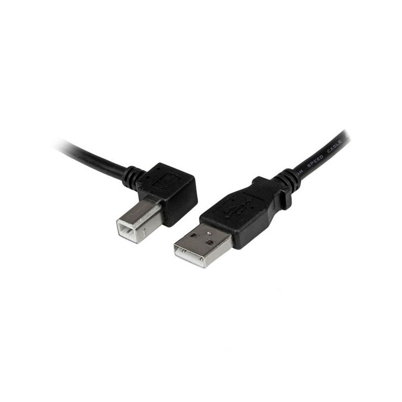 StarTech.com Câble USB 2.0 A vers USB B Coudé à Gauche Mâle / Mâle pour imprimante - 2 m - Noir