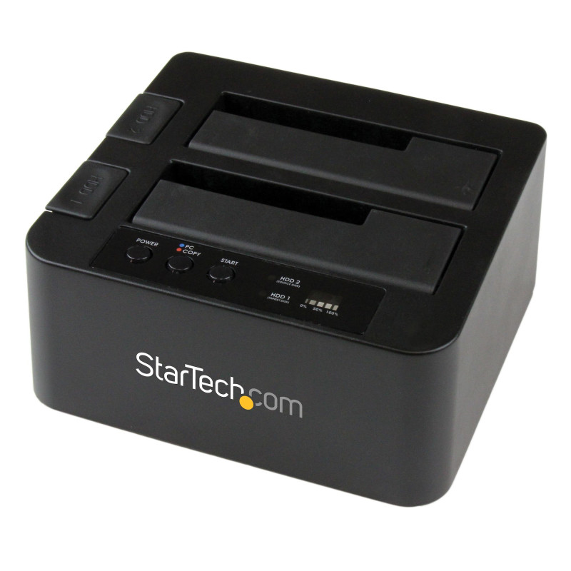 StarTech.com Duplicateur de Disque Dur à 2 Baies, Cloneur/Copieur Autonome USB 3.0 (5 Gbps) / eSATA vers 2,5/3,5" SATA III