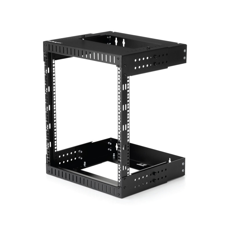 StarTech.com Rack Réseau Mural 12U à 2 Montants, Rack Serveur 19" à Cadre Ouvert avec Profondeur Ajustable, Rack de Données