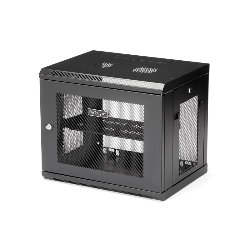 StarTech.com Armoire Réseau Murale 9U à 2 Montants avec Étagère 1U, Baie Serveur Murale 19" pour