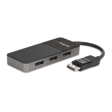 StarTech.com Répartiteur DisplayPort 1.4 à 3 ports, Adaptateur Multi-Moniteur DisplayPort vers 3x DP, Hub MST Triple pour