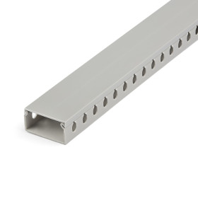 StarTech.com Chemin de Câbles PVC avec Couvercle - 50mm W x 25mm H - Longueur 2m - Slots Parallels 8mm, Goulotte Cache Câble