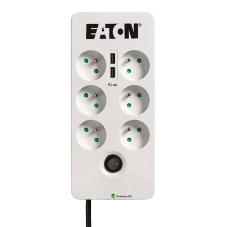Eaton PB6TUF protection surtension Noir, Blanc 6 sortie(s) CA 220 - 250 V 1,5 m