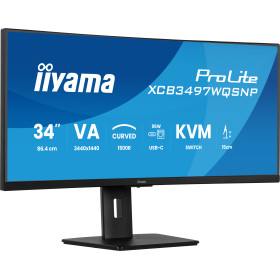 iiyama ProLite XCB3497WQSNP-B1 écran plat de PC 86,4 cm (34") 3440 x 1440 pixels UltraWide Quad HD LED Noir