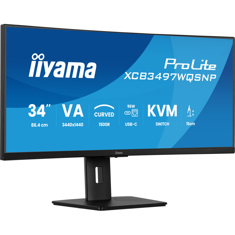 iiyama ProLite XCB3497WQSNP-B1 computer monitor 34" 3440 x 1440 pixels UltraWide Quad HD LED Black