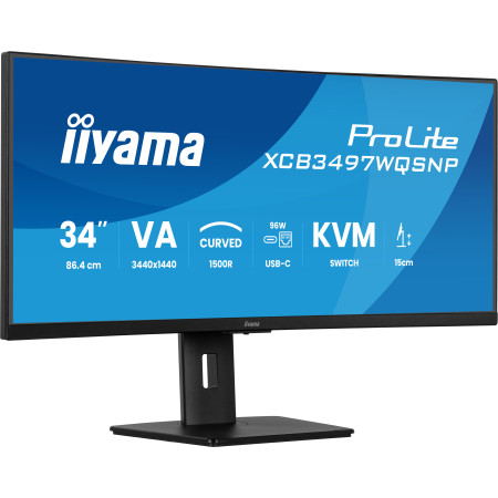 iiyama ProLite XCB3497WQSNP-B1 computer monitor 34" 3440 x 1440 pixels UltraWide Quad HD LED Black