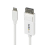 StarTech.com CDP2DP2MBW video cable adapter 74.8" (1.9 m) DisplayPort USB Type-C White