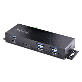 StarTech.com Hub Industriel USB 10Gbps à 7 Ports avec Adaptateur d'Alimentation, Métal, Montable, 5 Ports USB-A et 2 Ports