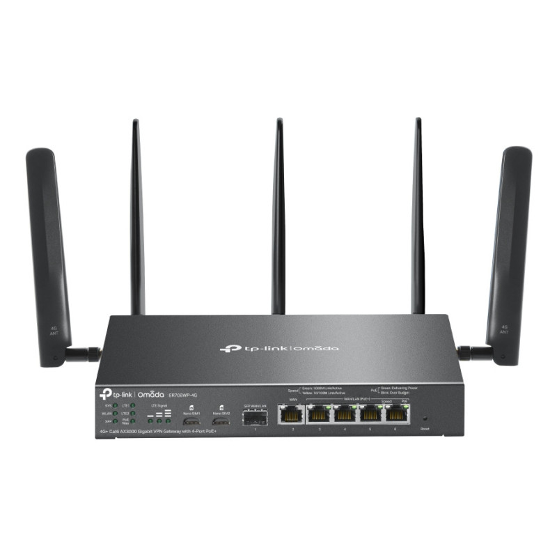 TP-Link ER706WP-4G routeur sans fil Gigabit Ethernet Bi-bande (2,4 GHz / 5 GHz) Noir