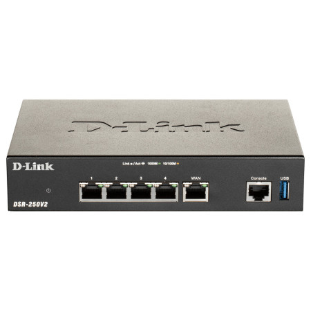D-Link DSR-250V2 routeur sans fil Gigabit Ethernet Noir