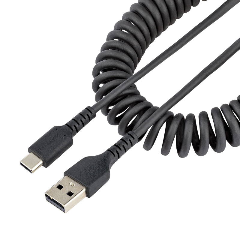 StarTech.com Câble USB vers USB-C de 50cm - Cordon USB USB-C Enroulé à Usage Intensif - Câble USB-A vers USB-C en Fibre Aramide