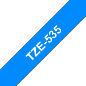 Brother TZE-535 label-making tape White on blue