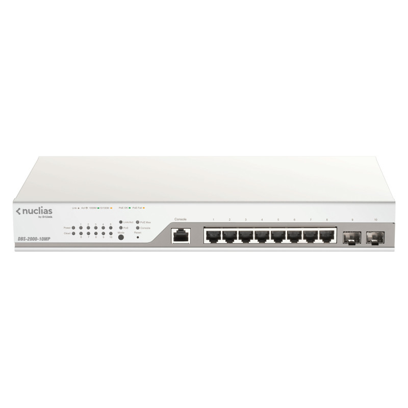 D-Link DBS-2000-10MP commutateur réseau Géré L2 Gigabit Ethernet (10/100/1000) Connexion Ethernet, supportant l'alimentation