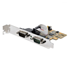StarTech.com Carte d'Interface Série PCI Express à 2 ports, Carte Série PCIe à 2 Ports vers RS232 (DB9), UART 16C1050, Supports
