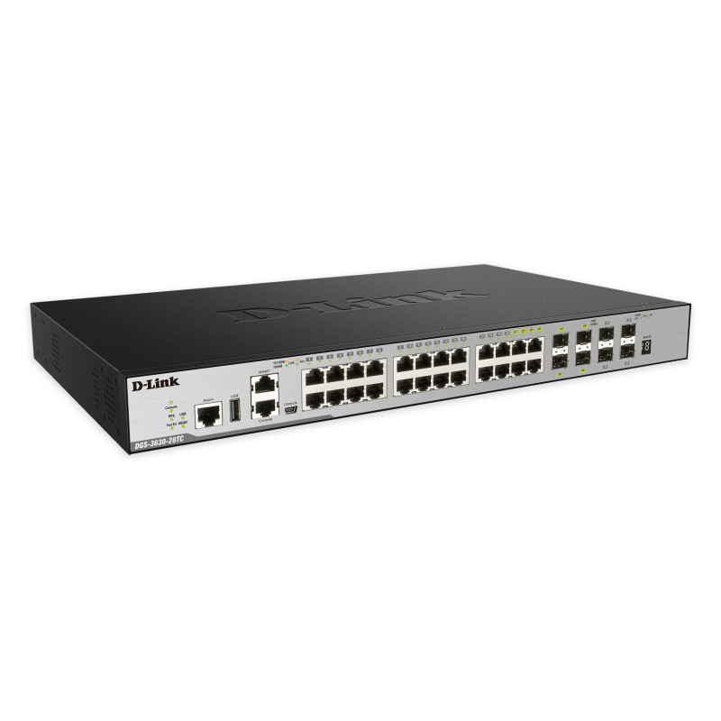 D-Link DGS-3630-28TC network switch Managed L3 Gigabit Ethernet (10/100/1000) 1U Black