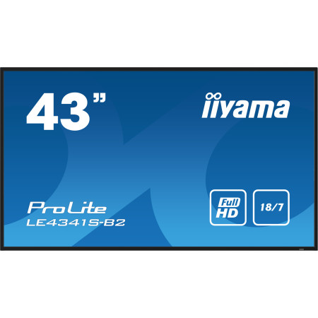 iiyama PROLITE LE4341S-B2 Digital signage flat panel 42.5" LCD 350 cd/m² Full HD Black 18/7