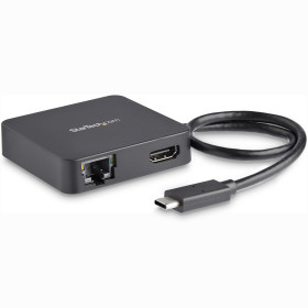 StarTech.com Adaptateur Multiport USB C - Mini Station d'Accueil USB-C Vidéo HDMI 4K - Gigabit Ethernet, Hub USB 3.0 (1x USB-A