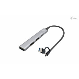 i-tec CAHUBMETALMINI4 interface hub USB 3.2 Gen 1 (3.1 Gen 1) Type-A + Type-C 5000 Mbit/s Silver