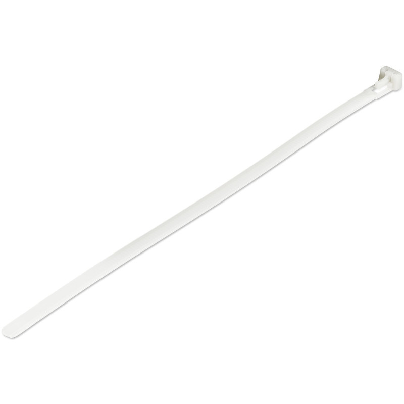 StarTech.com Colliers de Serrage Réutilisables 25 cm Blancs - Largeur 7 mm - Diam. faisceau 65 mm - Résistance traction 22 kg -