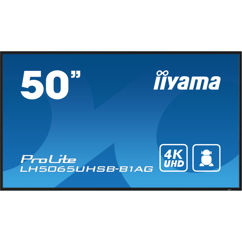 iiyama LH5065UHSB-B1AG signage display Digital signage flat panel 49.5" LCD Wi-Fi 800 cd/m² 4K Ultra HD Black Built-in