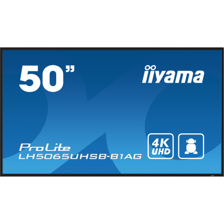 iiyama LH5065UHSB-B1AG Écran d'affichage dynamique Écran plat de signalisation numérique 125,7 cm (49.5") LCD Wifi 800 cd/m² 4K