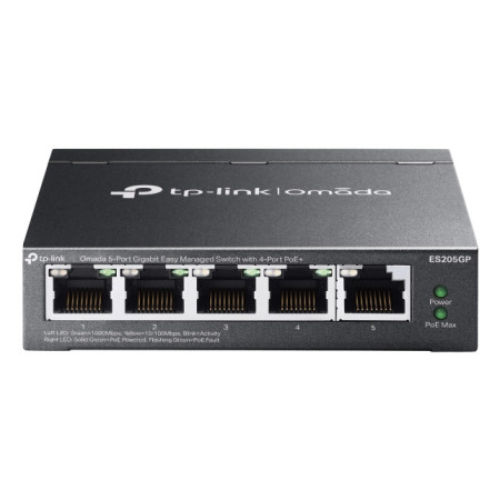 TP-Link Omada ES205G Managed Gigabit Ethernet (10/100/1000) Power over Ethernet (PoE) Black