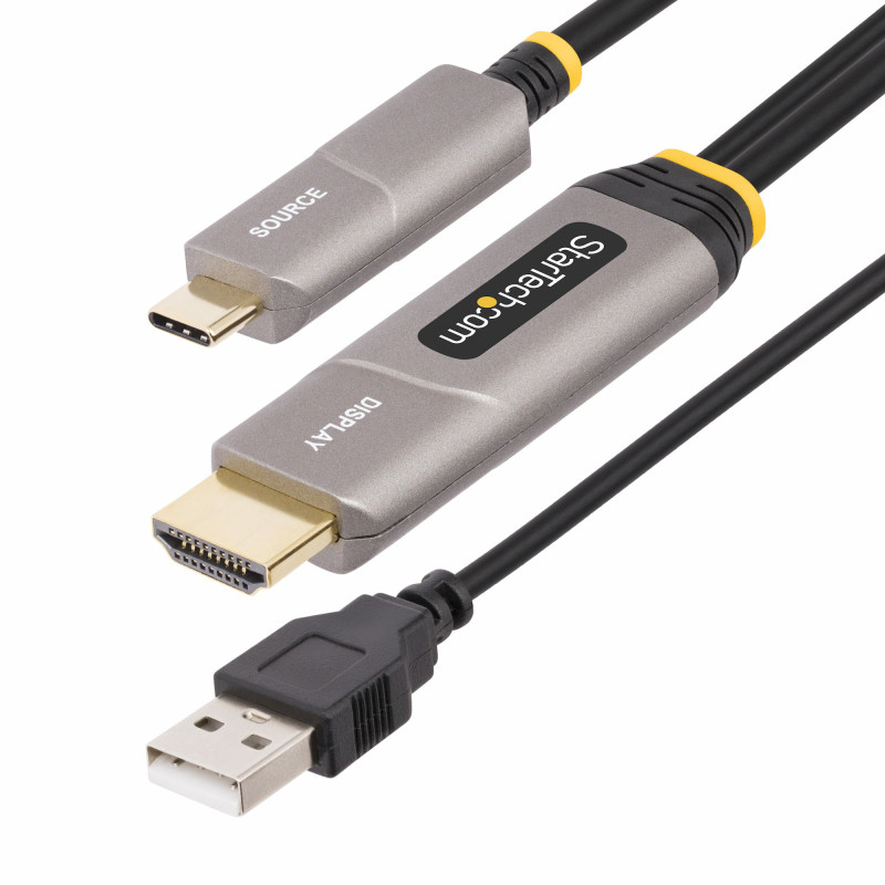 StarTech.com Câble USB-C vers HDMI 2.0 Optique Actif (AOC) de 9,15m, 4K 60Hz, Classé CL3, Câble Optique Actif, Câble Adaptateur