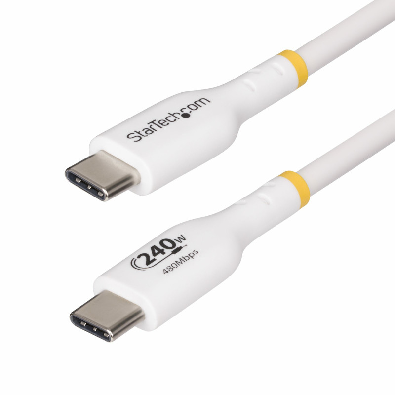 StarTech.com Câble de Charge USB-C de 2m, Charge et Synchronisation, 240W (5A) PD EPR, Câble de Charge USB 2.0 pour Ordinateur