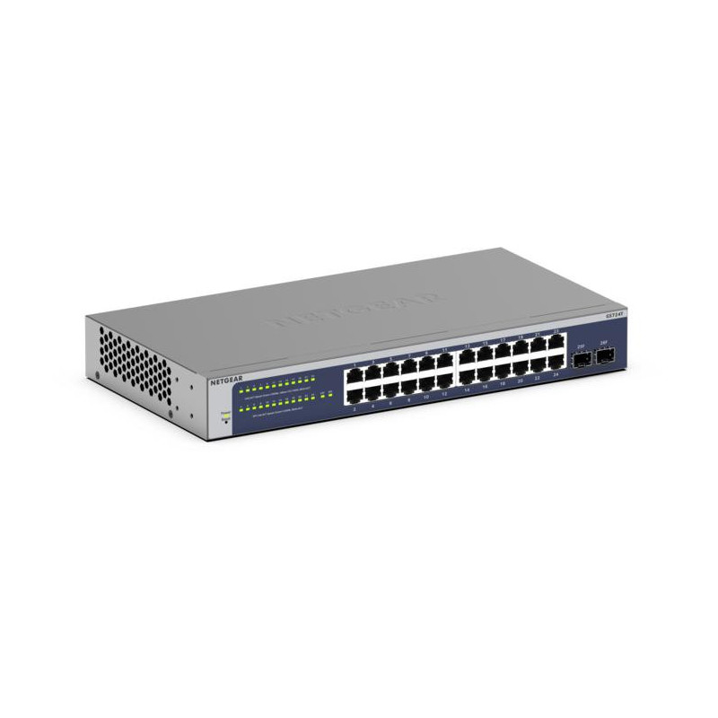NETGEAR GS724Tv6 Géré L2+/L3 Gigabit Ethernet (10/100/1000) 1U Bleu, Gris