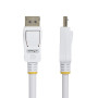 StarTech.com Câble DisplayPort 1.2 de 3m Blanc Certifié VESA, 4K 60Hz, 21.6Gbps, Connecteurs DP Verrouillables, Câble