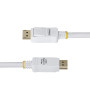 StarTech.com Câble DisplayPort 1.2 de 3m Blanc Certifié VESA, 4K 60Hz, 21.6Gbps, Connecteurs DP Verrouillables, Câble